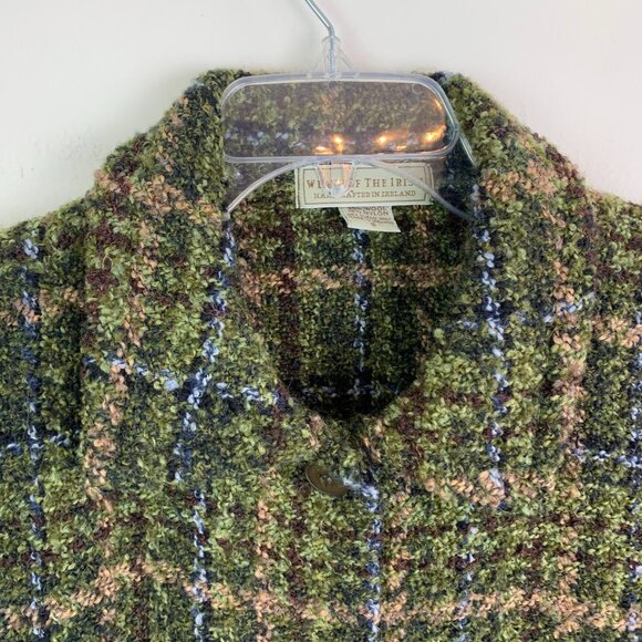 Vintage Weave of the Irish Wool Boucle Knit Tweed Shacket Blazer S - Picture 2 of 10